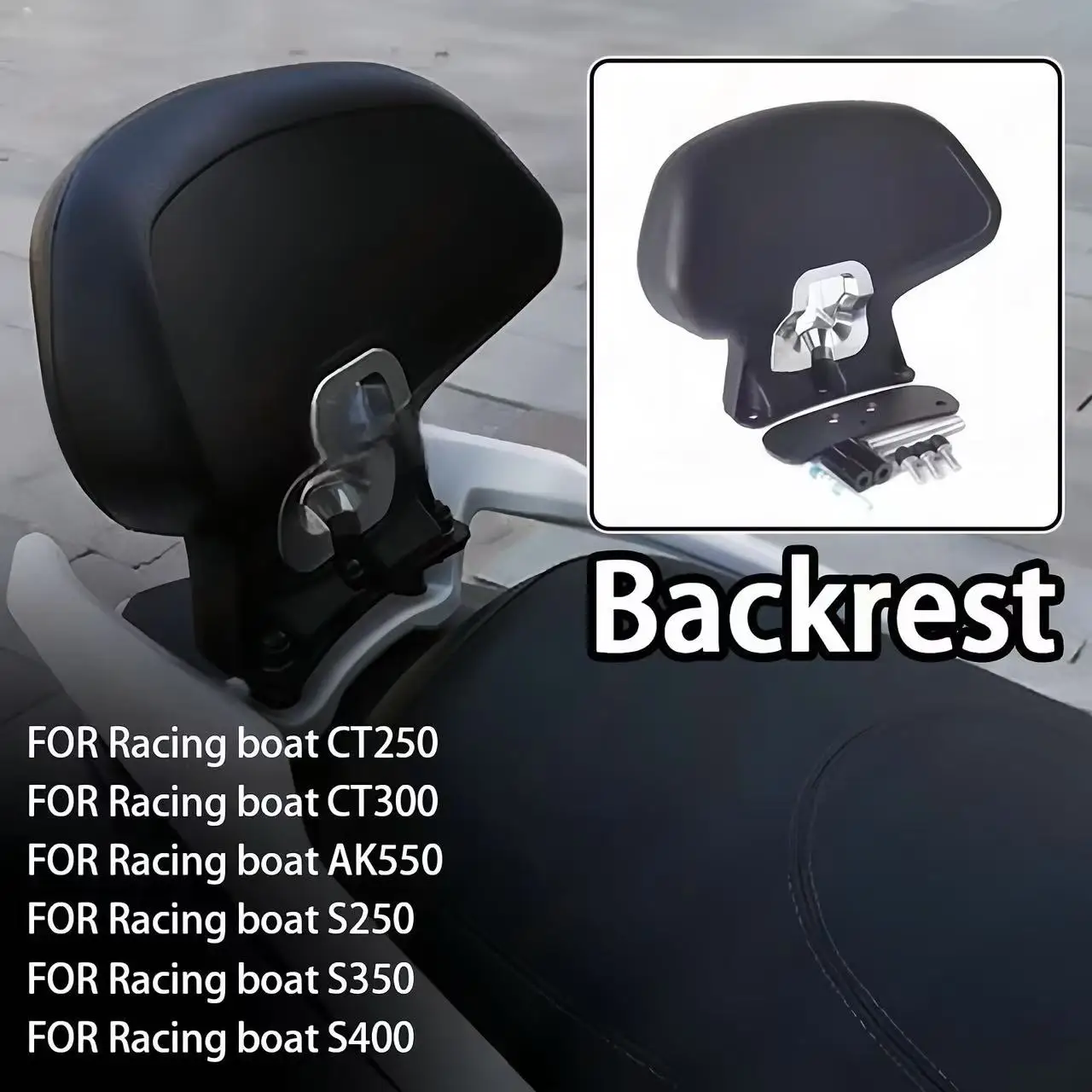 For KYMCO XCITING S400I S400 S 400 I 2018-2020 2019 NEW Motorcycle Black Rear Passenger Seat Backrest Cushion Back Rest Pad