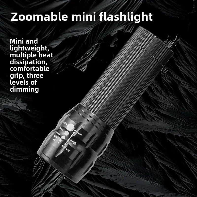 

Домашний аварийный фонарь: зум на большие расстояния, сверхяркий 3-режимный светодиод, на батарейках, небольшой телескопический, идеально подходит для езды на велосипеде