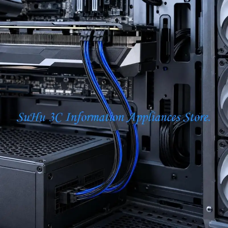  Video Card Auxiliary Power Cable with Flexible Y-Split Body for Matching Mini 6-Pin Outputs and GPU 8-Pin Power Input