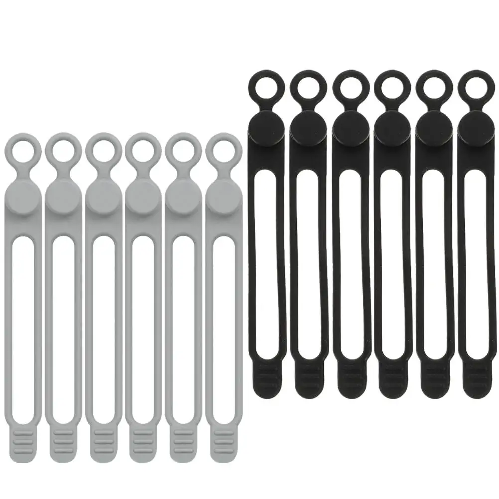 

12 Pcs Data Cable Storage Ties Silicone Straps Cord Organizer Holder Appliance Rope Stretchy Management Reusable Durable