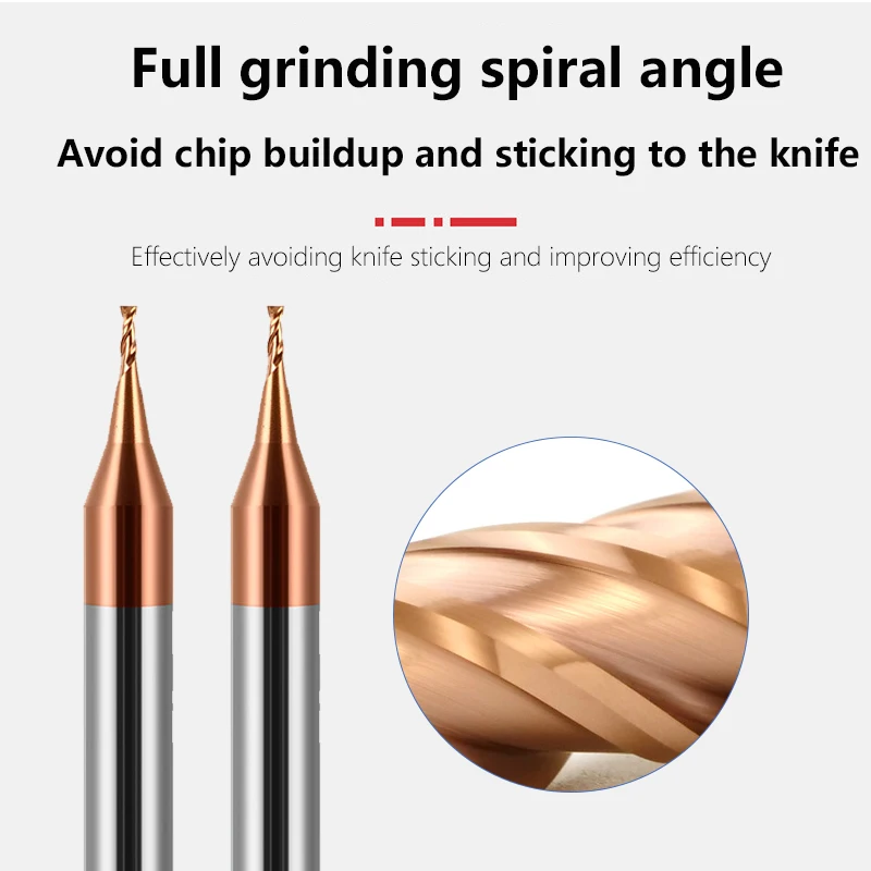 SENO HRC55 Micro Carbide End Mill 2 Flutes 0.2-0.9mm TiAIN Micro Flat 4mm Shank Milling Cutter Mirco Carbide CNC Engraving Bit