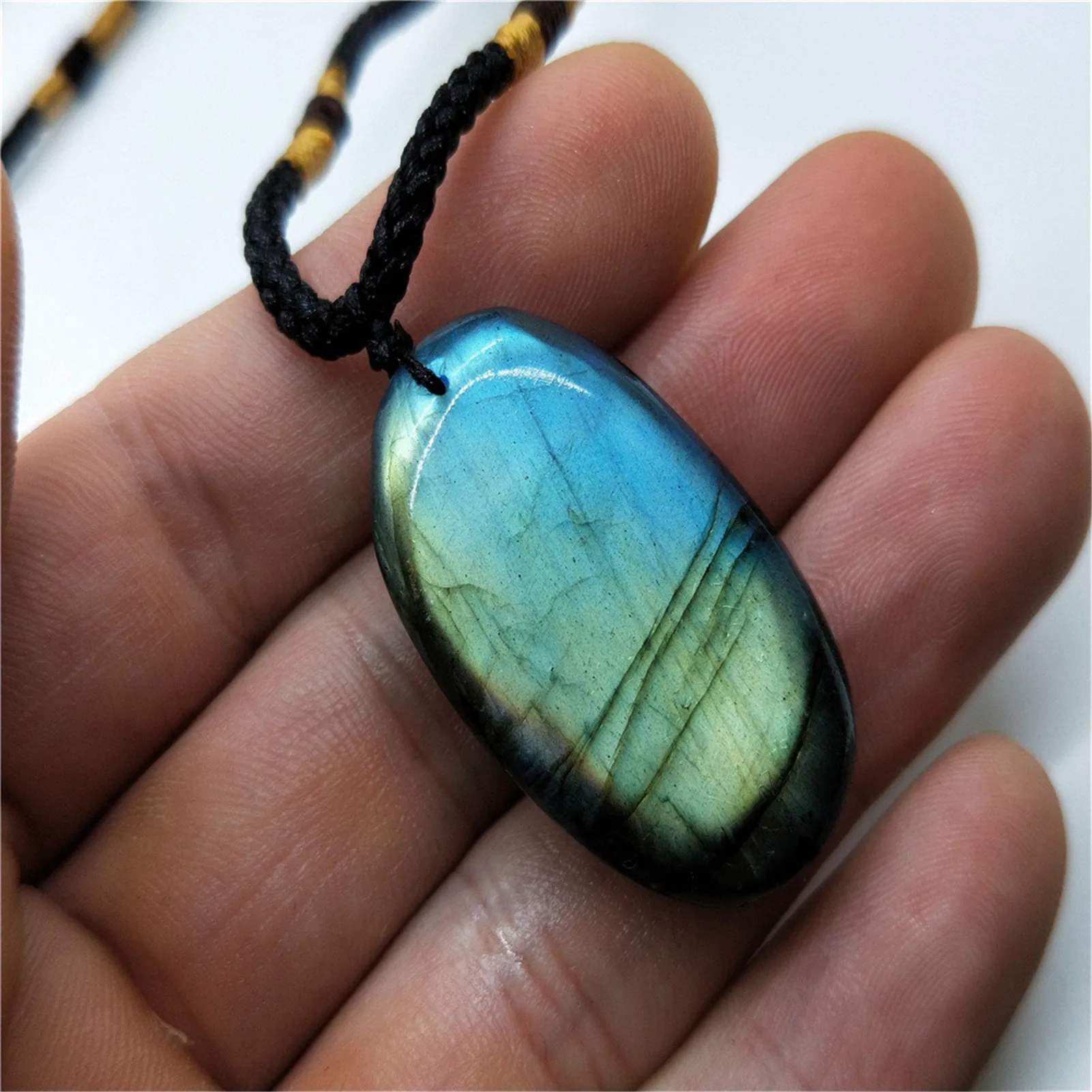 Natural Irregular Labradorite Pendant Necklaces Random Shaped Energy Stone Women Men Healing Buddha Lucky Necklace Moonstone