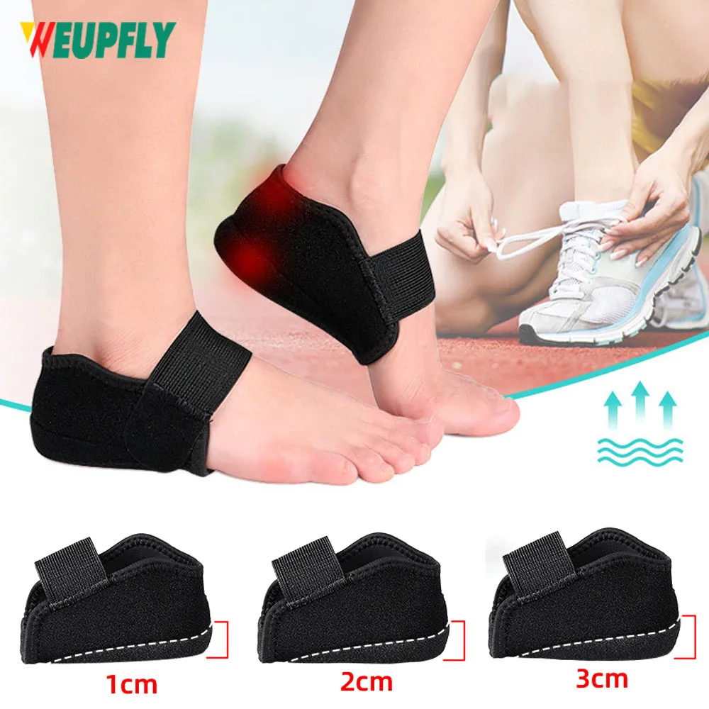 1Pair 1-3cm Invisible Height Increase Silicone Gel Socks Heel Pad Orthopedic Arch Support Heel Cushion Soles Foot Insole Unisex