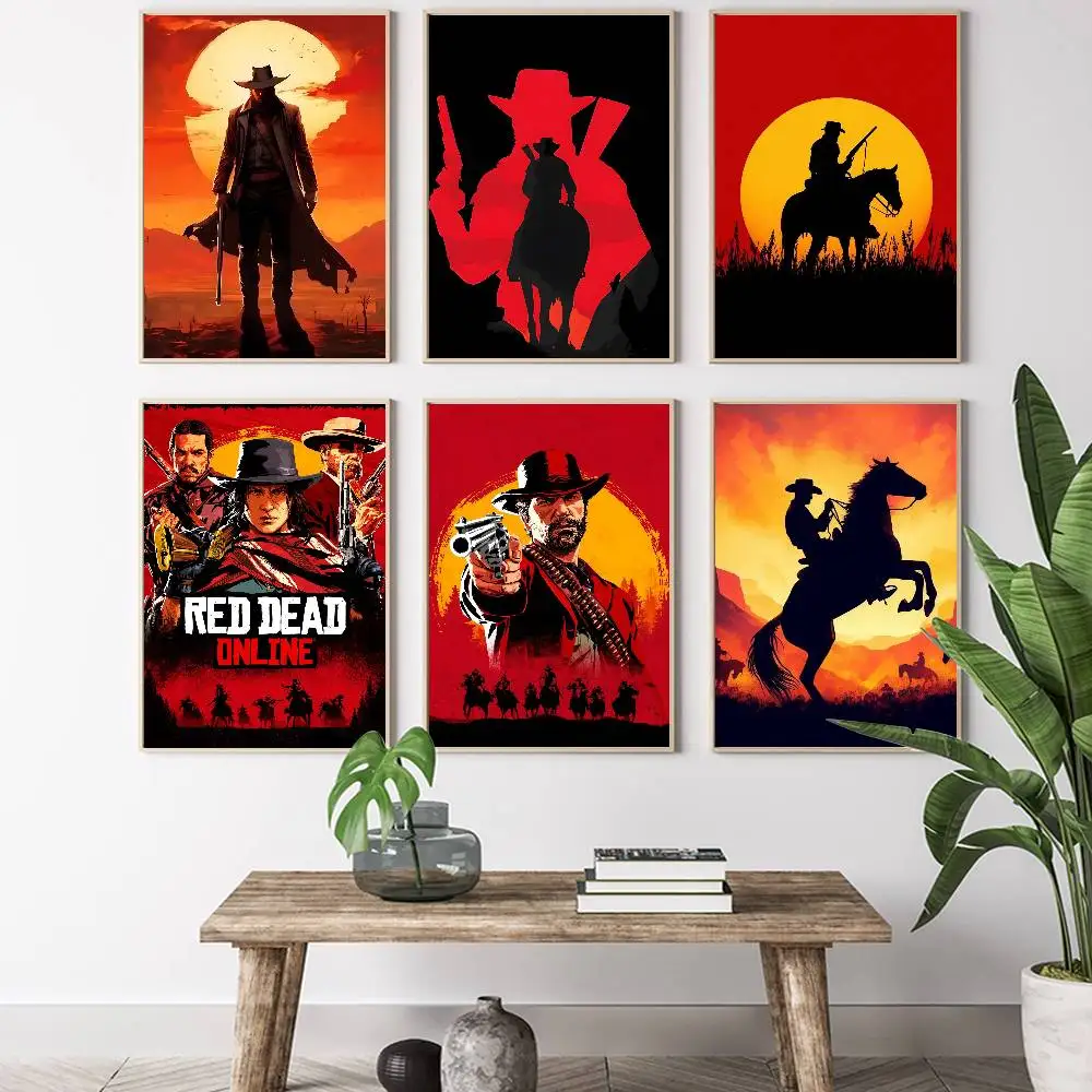 ملصق فيلم البوب Red D-Dead Redemption2 ملصق ورقي لاصق مقاوم للماء لديكور غرفة القهوة والبار