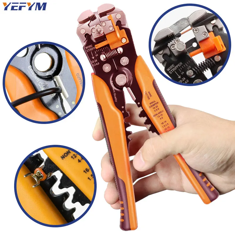 Wire stripper pliers 0.25-6mm²/10-24AWG YE-1 cable cutter practical automatic Multifunctional Repair crimping Tools