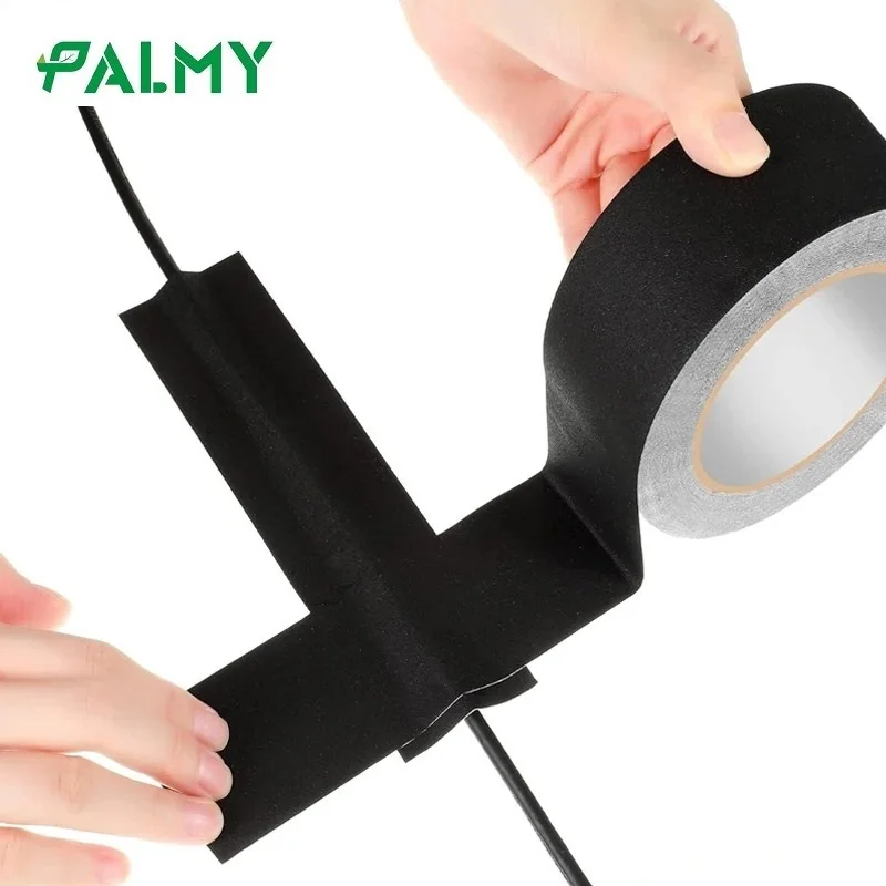 30 jardów Premium Heavy Duty Gaffer Tape Nieodblaskowa uniwersalna wodoodporna taśma podłogowa do przewodu elektrycznego Czarna taśma Gaff