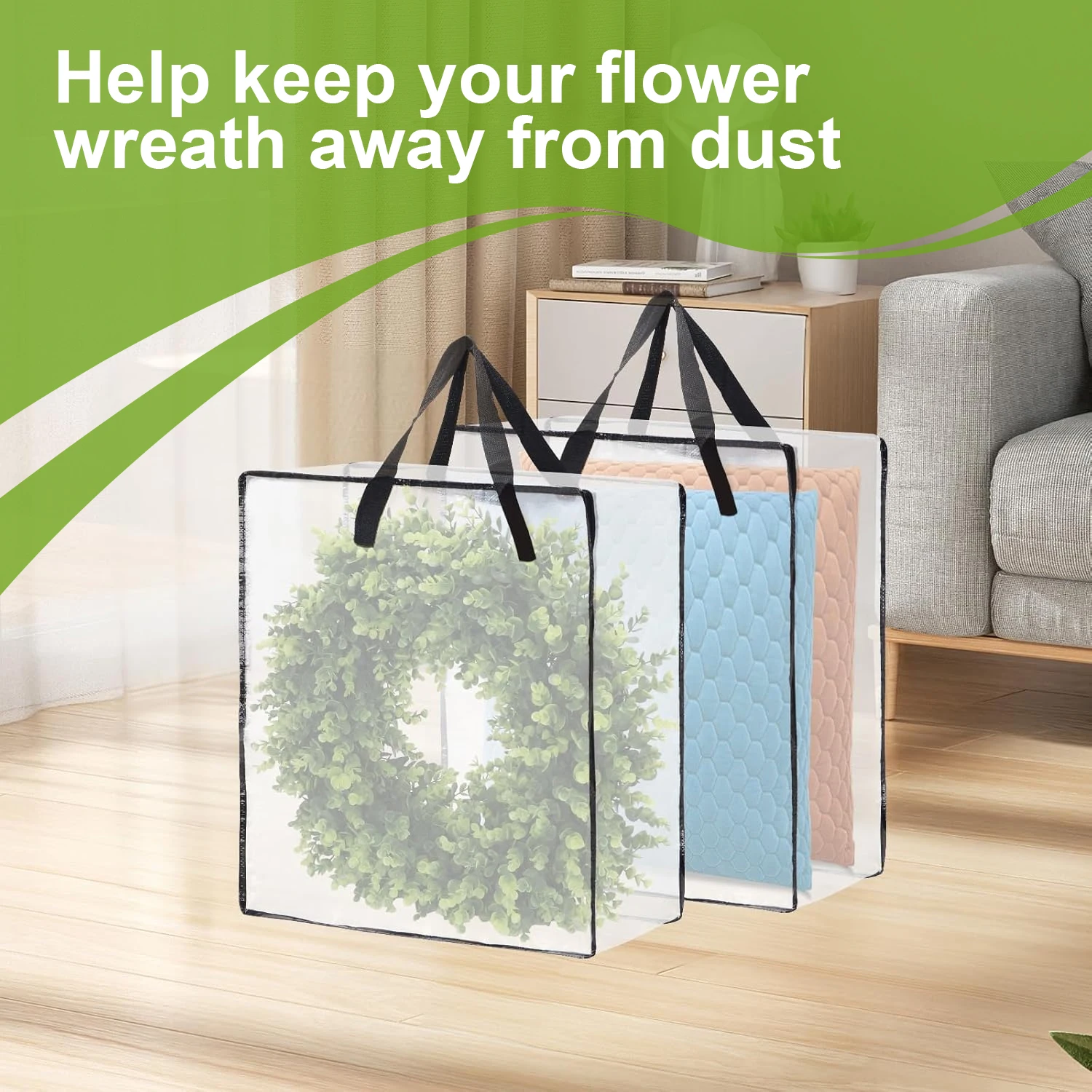 

10 Packs Wreath Storage Bag Large Christmas Storage Container Moving Bag for Clothes Bedding Durable Festival Wreath Protector