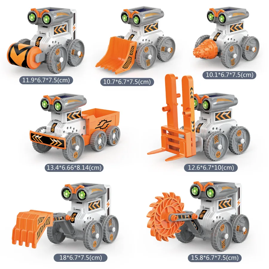Kit robô solar montado 7 em 1, programação, transformação, faça você mesmo, construção elétrica, haste de robô, brinquedos educativos, meninos, crianças, gfit