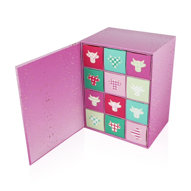 Customization.Custom Logo 30-Day Advent Calendar 12 Days Personalized Empty Skincare Box with Matt Lamination & Embossing for Pa