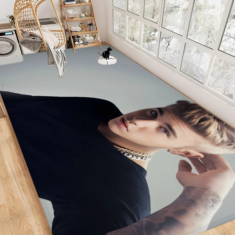 

Singer J-justin Bieber-r Anime Room Mats Retro Multiple Choice Living Room Kitchen Rug Non-Slip Welcome Rug