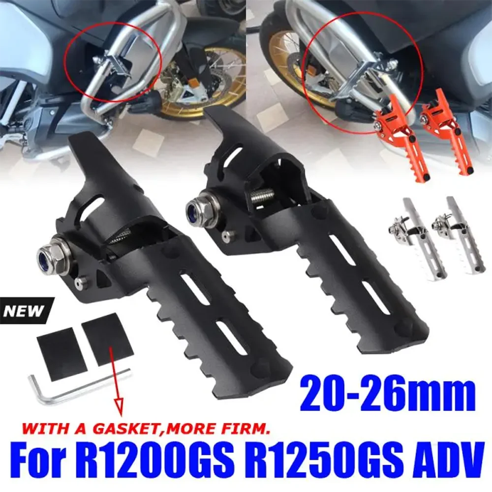 Motorcycle Highway Front Foot Pegs Folding Footpegs Footrests Clamps For BMW R1250GS R1200GS R 1200 GS 1250 GS Adventure ADV GSA