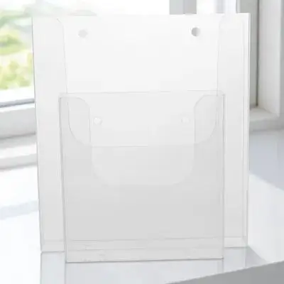 ที่เก็บเอกสารติดผนัง 2 ชิ้น ชั้นวางเอกสารอะคริลิคใส ชั้นวางกระดาษ ชั้นวางเอกสารตั้งโต๊ะ ที่วางโบรชัวร์ ใบปลิวสำนักงาน