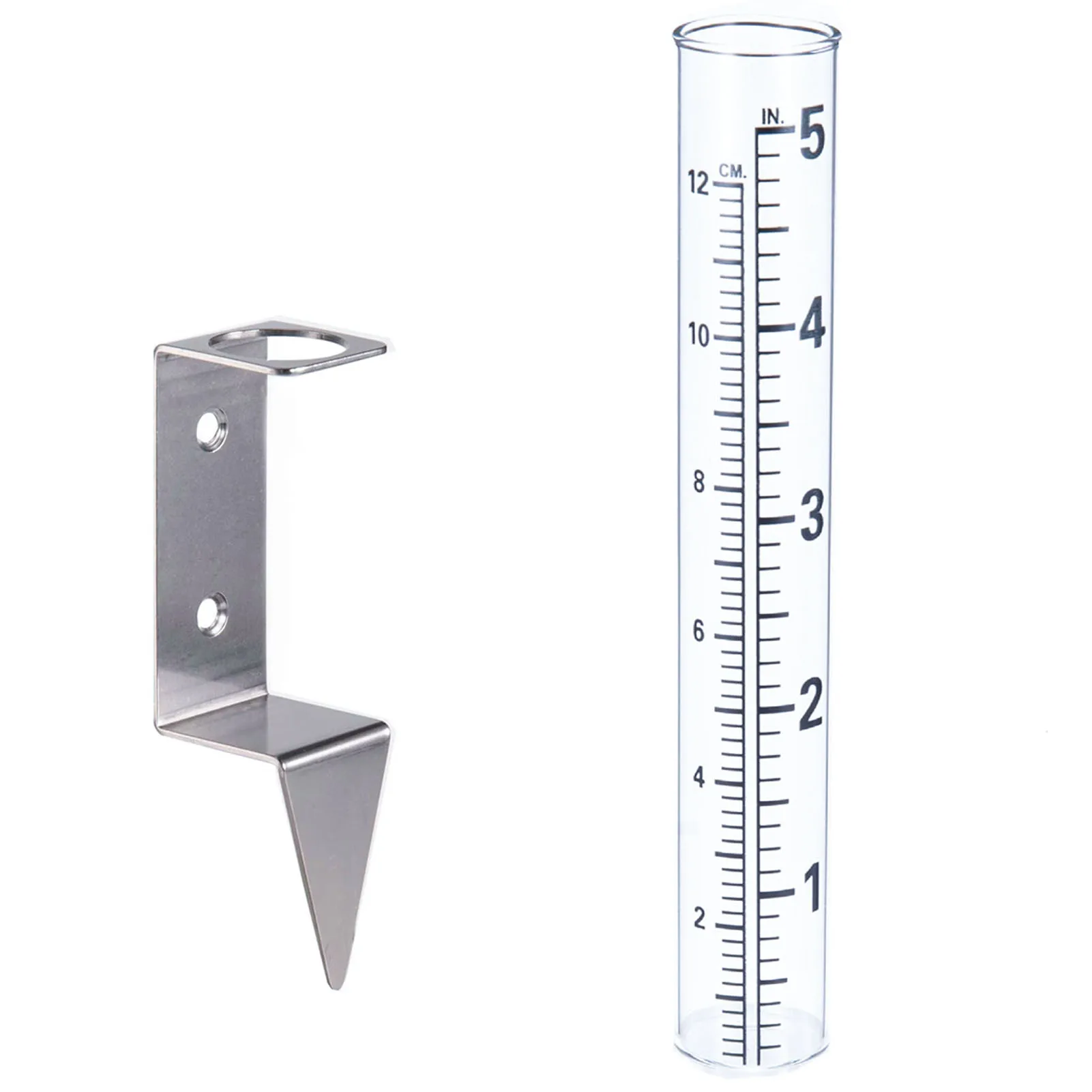 Outdoor Garden Rain Gauge Durable Stainless Steel Rack Rain Gauge for Garden Farm Rain Measuring