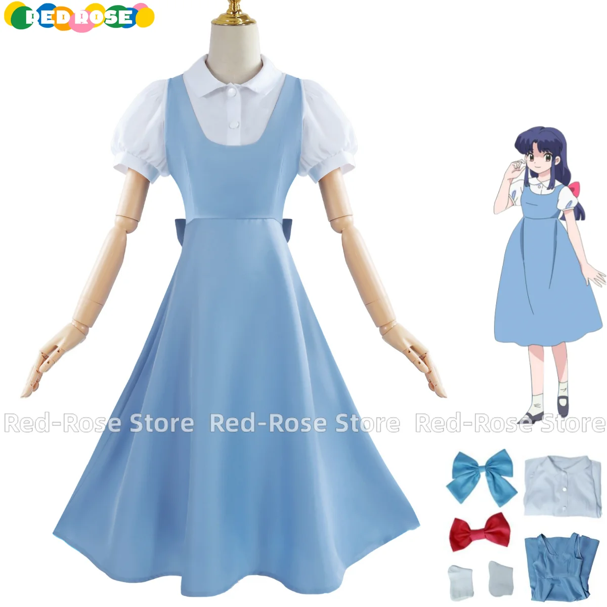 Anime Ranma ½ Ranma Nibun-no-Ichi Tendou Akane Cosplay Costume Blue Dress Shirt School Uniform Woman Lovely Kawaii Carnival Suit