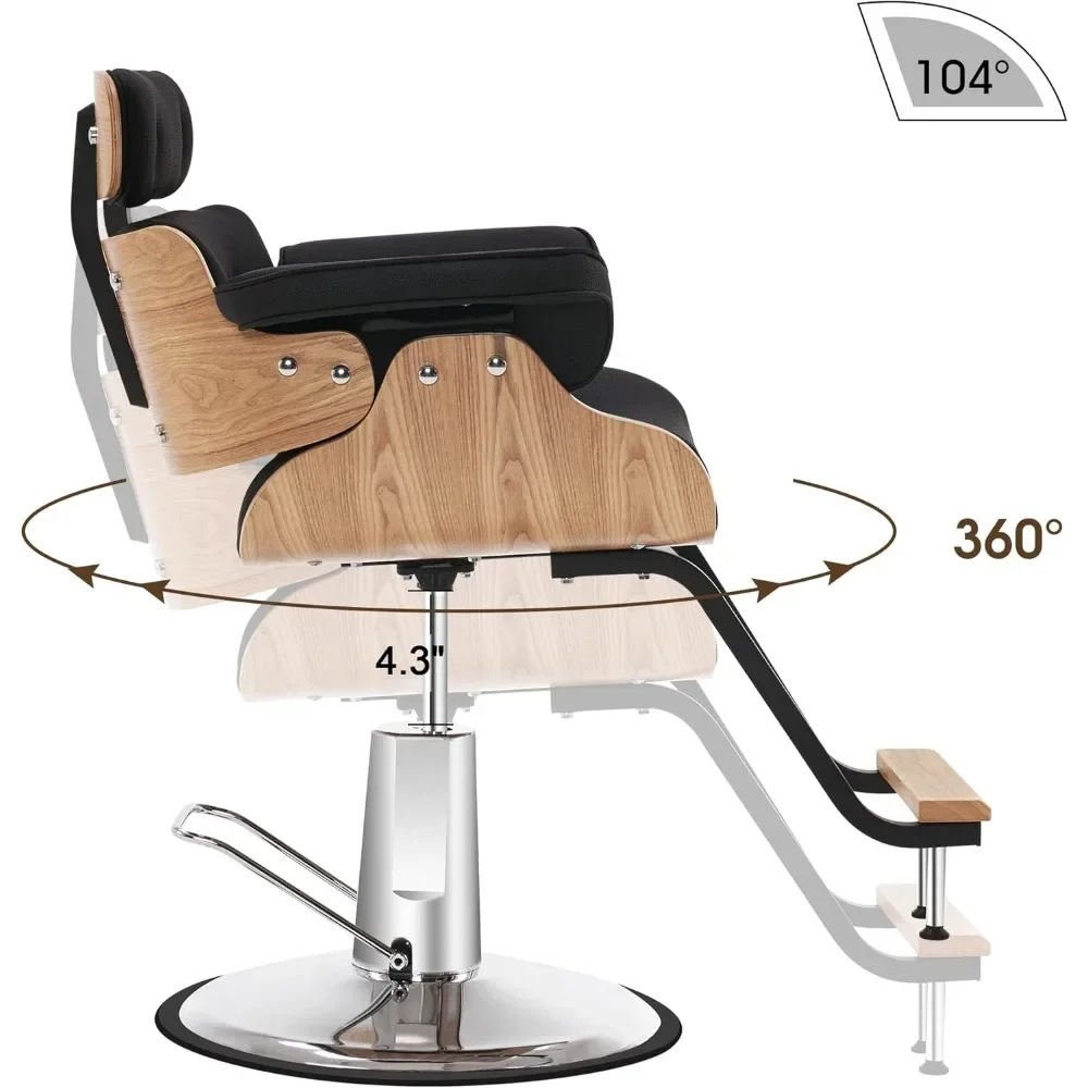 Bend Wooden Hydraulic Salon Chair, Corte de cabelo, Beleza Spa, Styling Equipment, Elegante, Alta qualidade