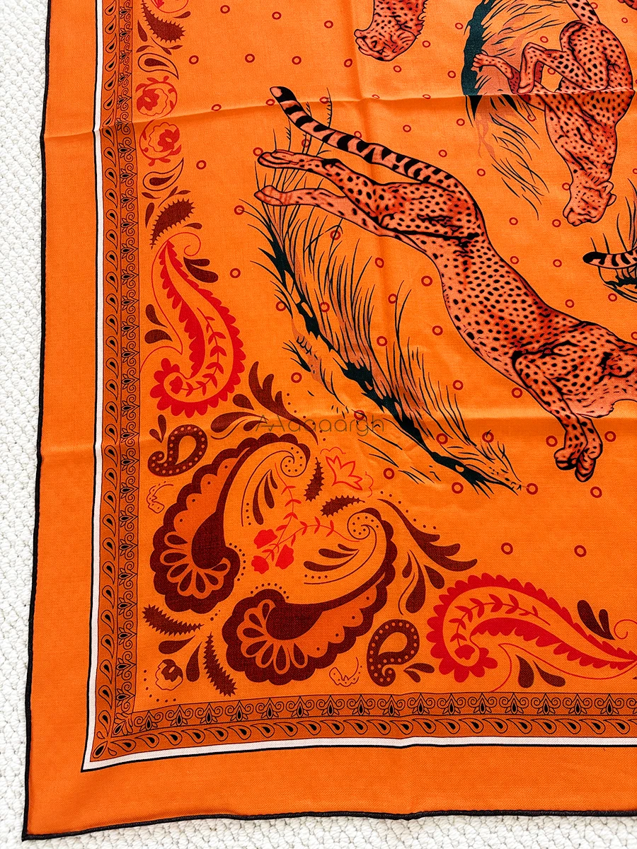 الشتاء الدافئ وشاح المصممين الفاخرة شالات كبيرة ساحة عصابات الرقبة رئيس حقيبة الملحقات سرق هدية الكريسماس الأسد الطباعة #2