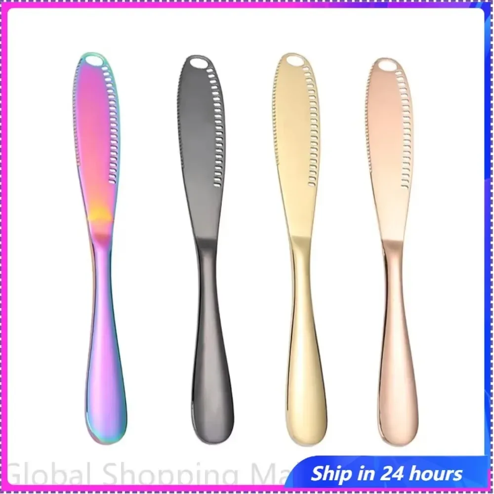 

Butter Mill Spreadable Butter Cheese Grater Butter Cutter Stainless Steel Butter Knife Holes Cheese Dessert Knife Kitchen Tools