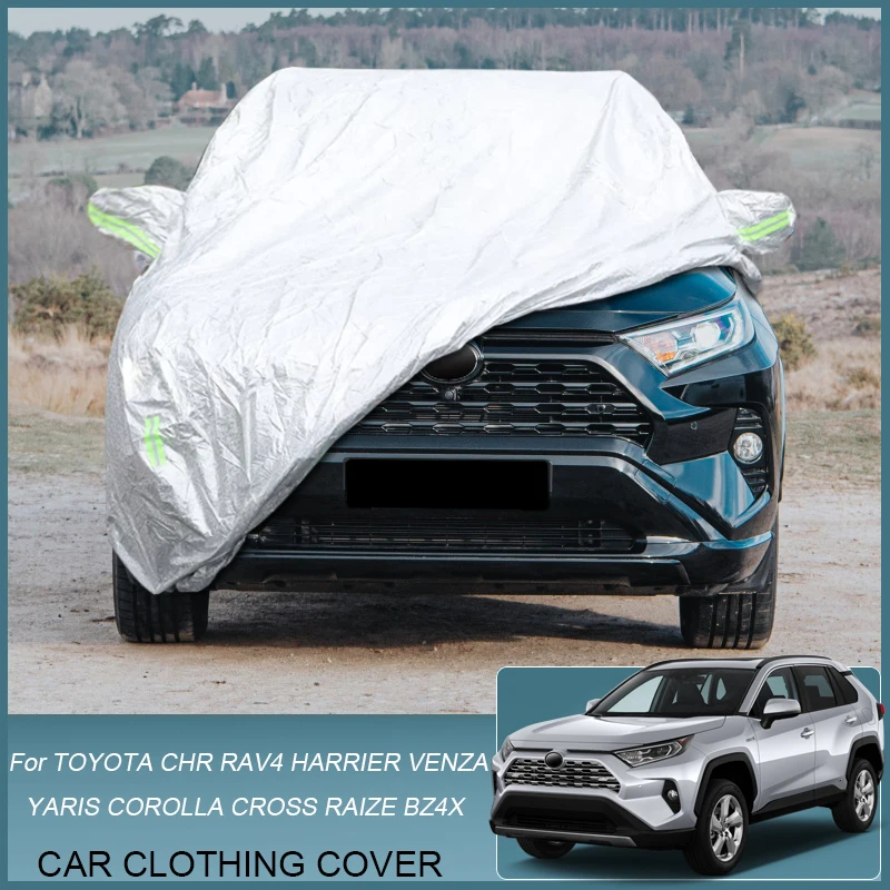 

Car Cover Rain Frost Snow Dust Waterproof For Toyota BZ4X CHR Corolla Yaris Cross Harrier Venza Highlander Kluger Raize RAV4