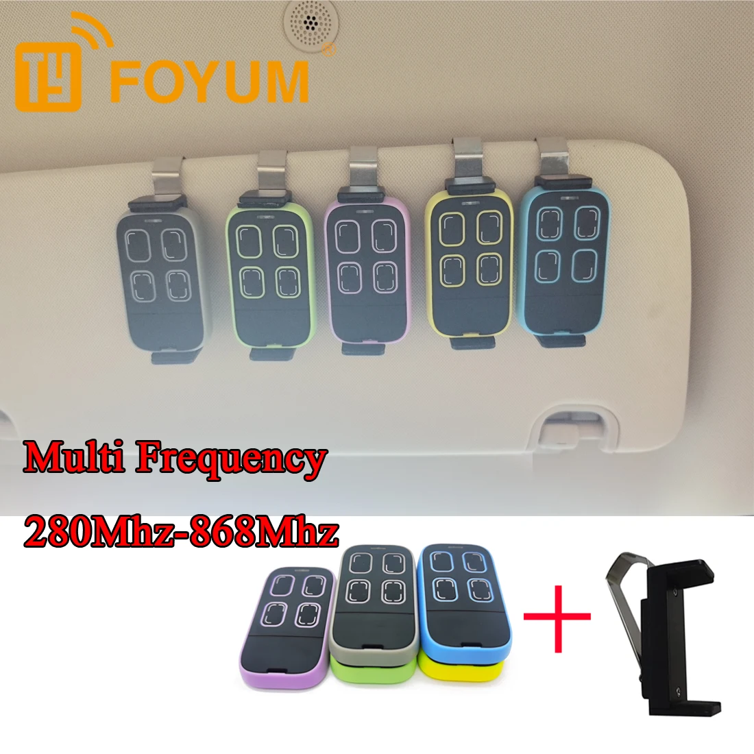 

Universal Multifrequency 280-868MHZ Garage Remote Duplicator Face to Face Copy Multi Code Brand Gate Remote Control Visor Clip