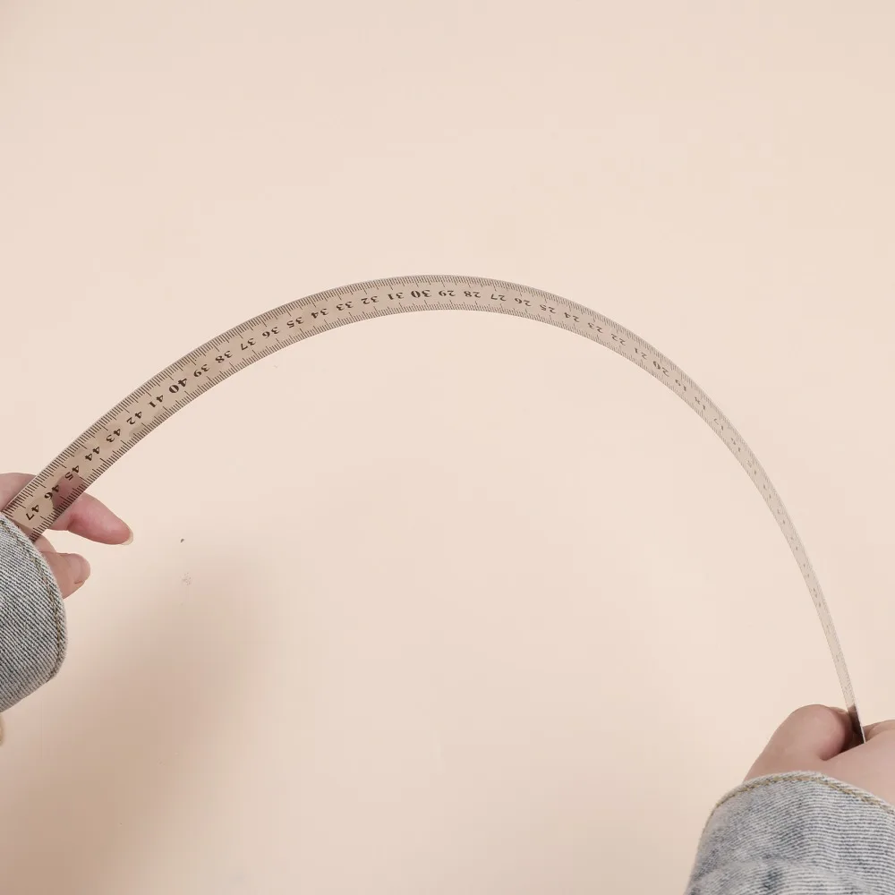 Gerades Lineal aus Edelstahl und Metall, 50 cm, Handwerkzeuge, präzises doppelseitiges Messwerkzeug, DIY-Zeichnung, Zentimeter-Zoll-Skala