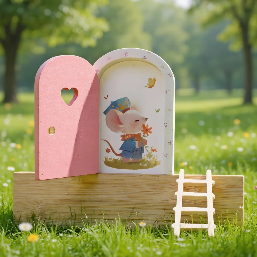 

Baby Room Fairy Cottage Wooden Miniature Dollhouse The Elf's Fairy Door Decorations For Outdoor Yard Garden Elf Craft Decoration