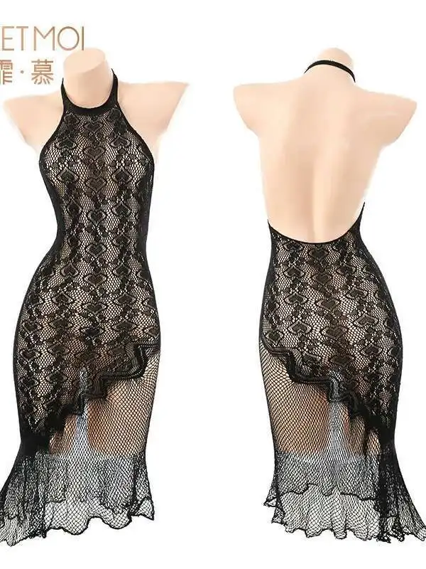 Elegancka atmosfera miłość żakardowa sukienka siateczkowa seksowna bielizna seksowna czysta pożądanie bez siodła perspektywa pokusa sukienka urocza 1 szt.