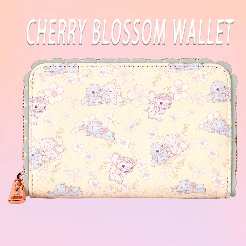 

Loungefly Lilo & Stitch аниме периферийные устройства мультфильм вишневый цвет печатный кошелек на молнии Kawaii кошелек для монет сумка для карт изысканные подарки