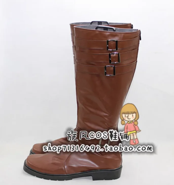 Hohe Stiefel Kenobi Cosplay Schuhe Herren PU Leder Braun Jedi