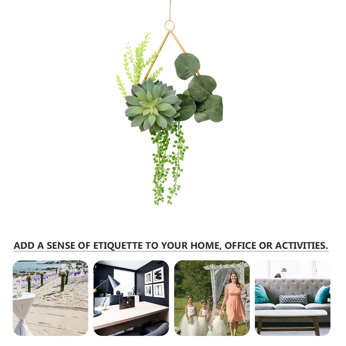 

Green Plant Wreath Pendant Wedding Decoration Plants Home Succulent Hanging Succulents Wall Bridegroom