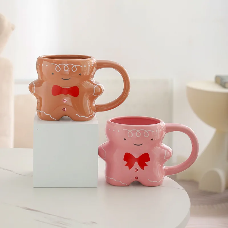 

Рождественская мультяшная кружка с пряничным человечком, стильная высококачественная чашка для завтрака, кофе, молока