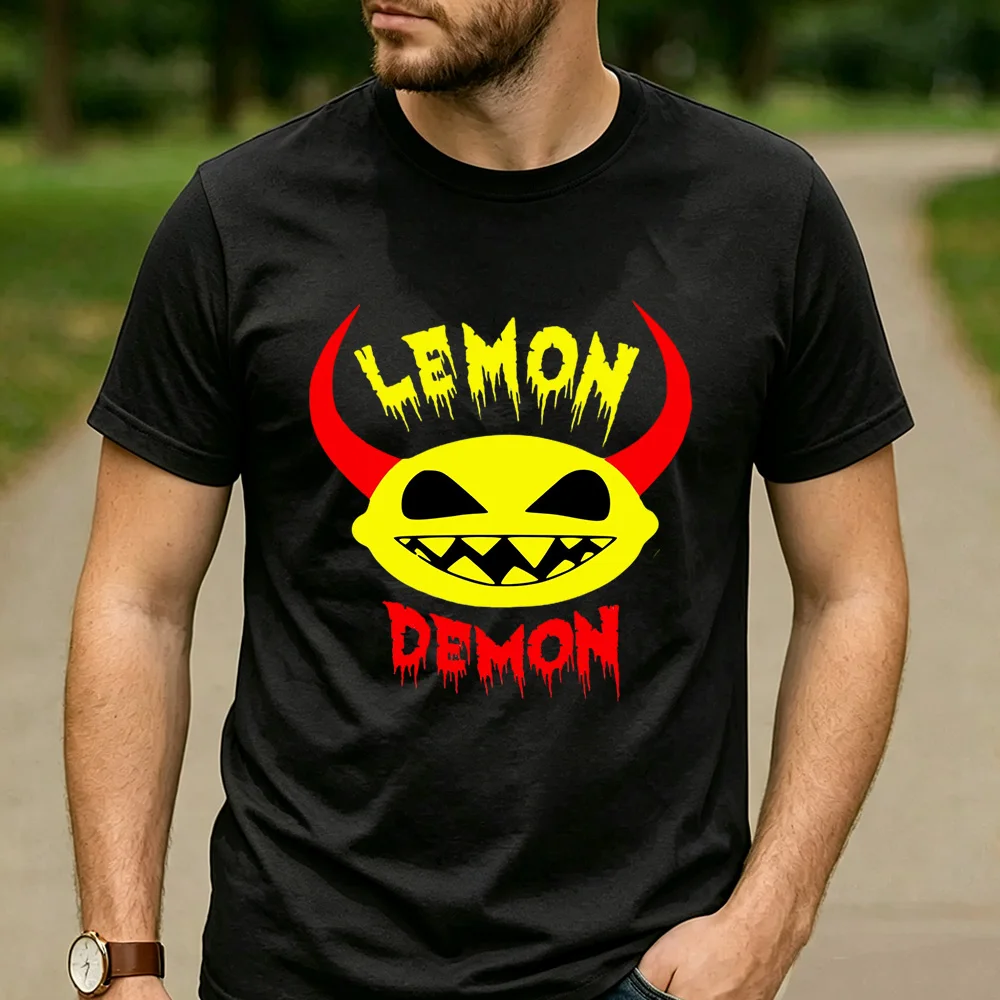 Lemon Demon Graphic Cotton T Shirt Funny Lemon Demon Meme Unisex Short Sleeve Casual Daily Streetwear Tee for Meme Lovers Tops