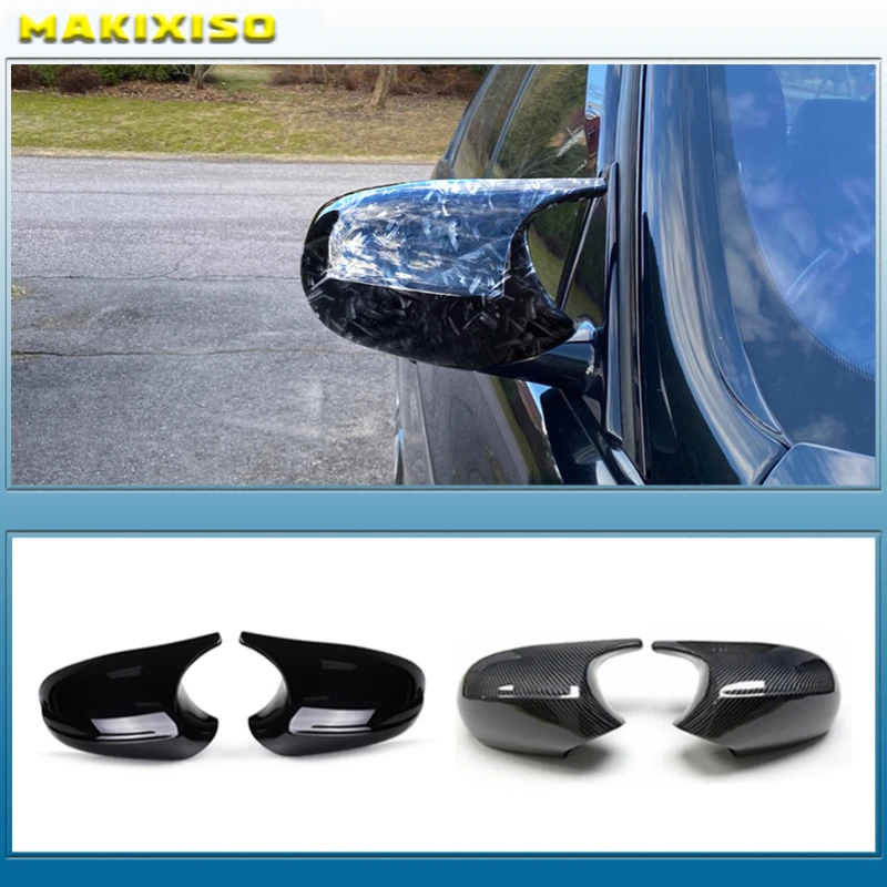 Rearview Mirror Covers for Bmw 1 3 Series E90 E91 E92 E93 E80 E81 E87 E88 Rear-View Carbon Fiber Gloss Black