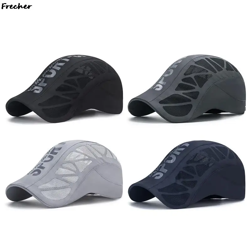 Männer Fahrrad Radfahren Caps Mesh Patchwork Männer Detektiv Hut Outdoor Sport Golf Hüte Mode Fahren Kappe Männlichen Atmungsaktive Mützen