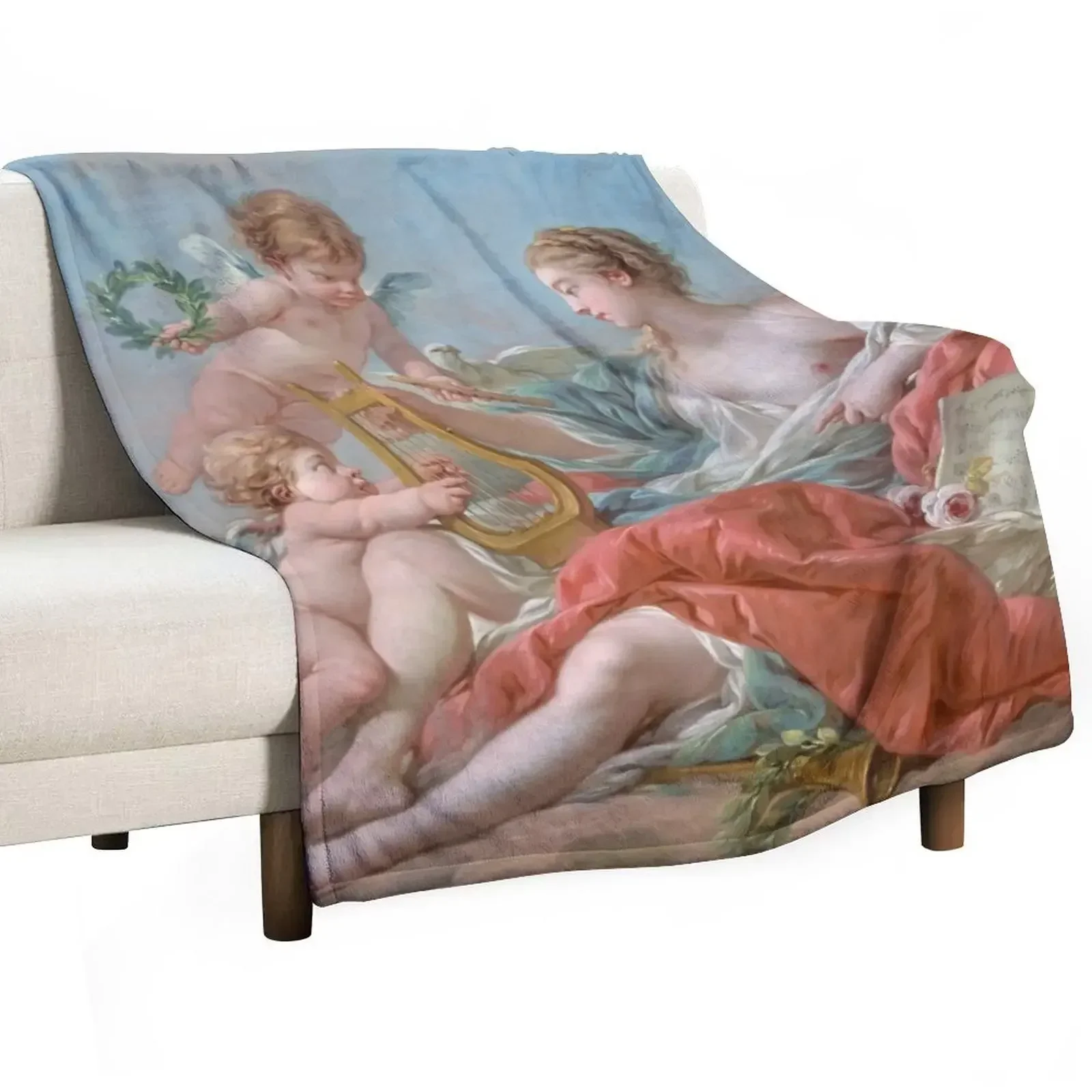 Allegory of Music Fran?ois Boucher Throw Blanket for babies Decorative Throw Sofas Sofa Blankets