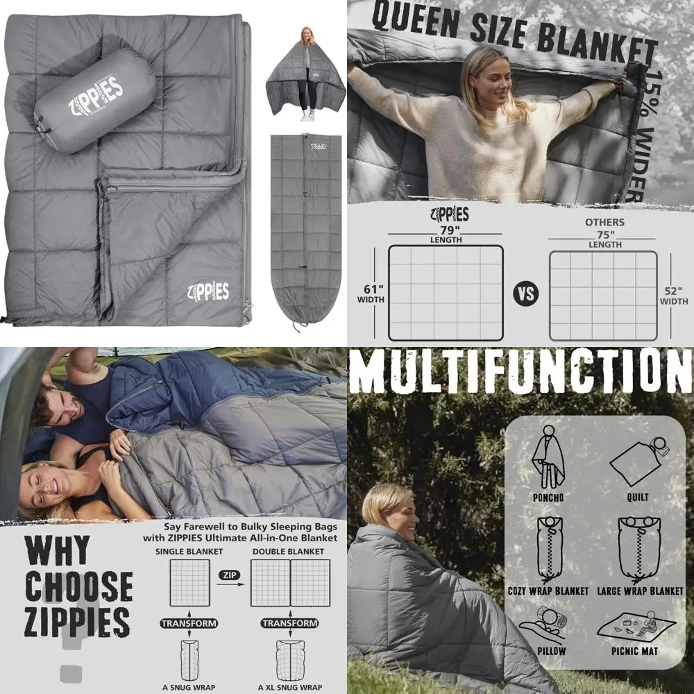 

Утепленное одеяло-плед размера «Queen» для кемпинга в холодную погоду, водонепроницаемый спальный мешок на молнии, универсальное уличное одеяло-подушка, подарок