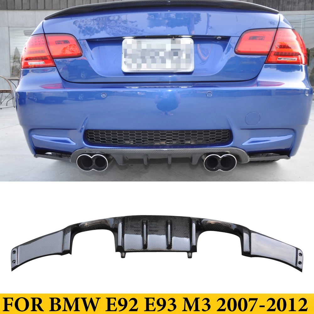 For BMW 3 Series E92 E93 M3 Coupe 2007-2012 Carbon Fiber Rear Bumper Lip Diffuser Auto Tuning