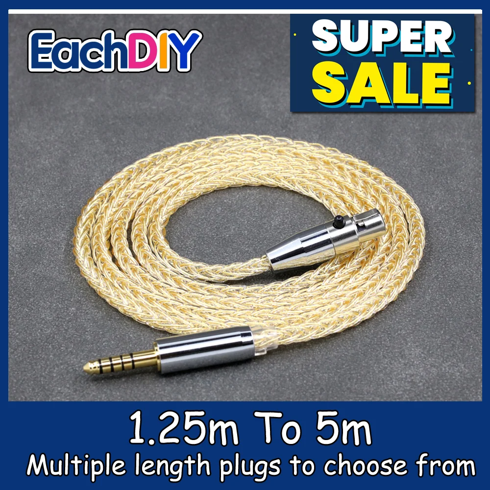 

8 Core 99% 7n Pure Silver 24k Gold Plated Earphone Cable For AKG Q701 K702 K271 K272 K240 K141 K712 K181 K267 K712 LN008802