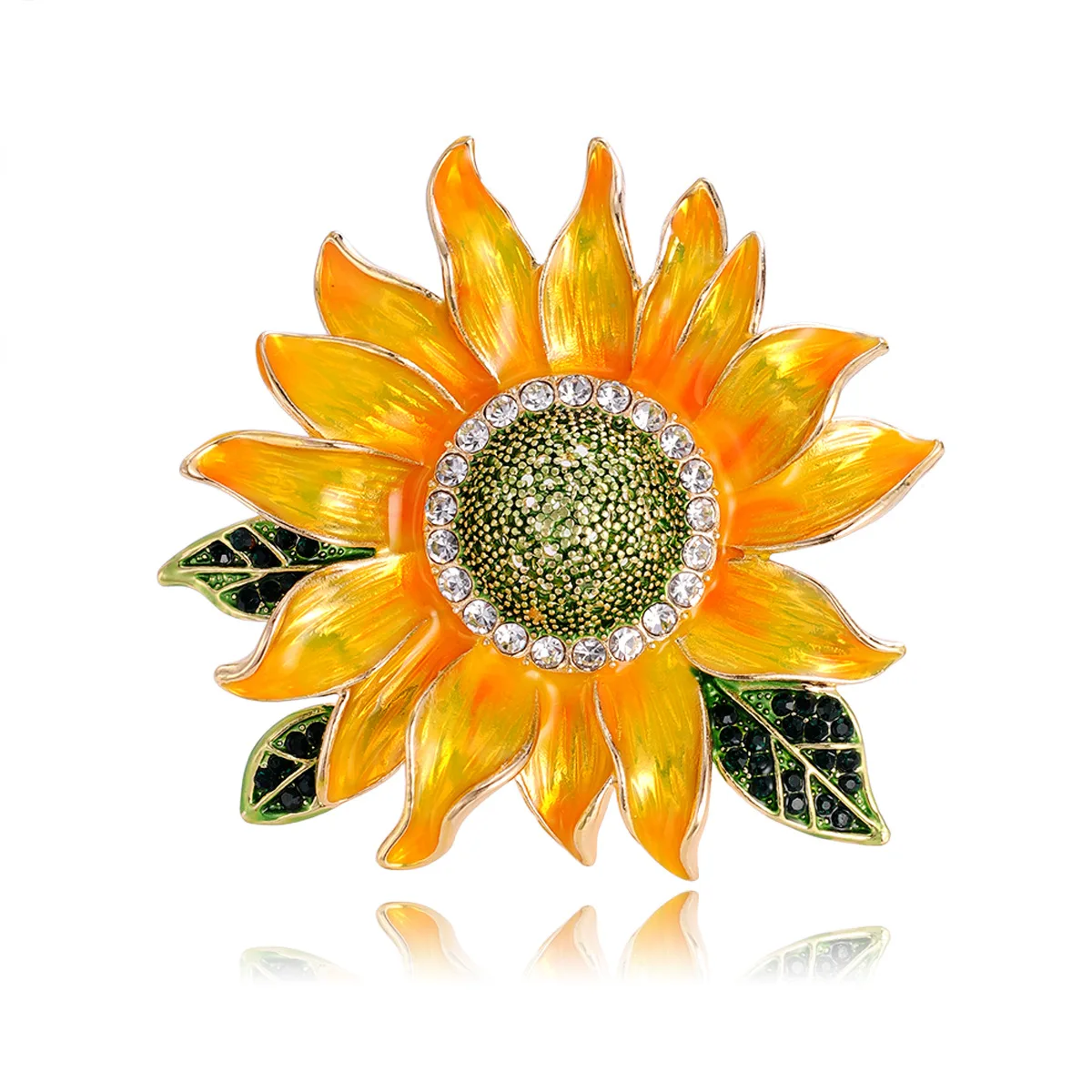 

Water Diamond Enamel Sunflower Brooch, Suitable For Both Men And Women, Elegant Suit Pin, Sunflower Birthday Gift For Friends
