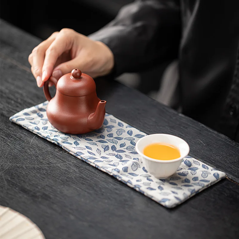 LMM square towel Japanese clean square small fresh cotton yarn handkerchief Kung Fu tea set coaster