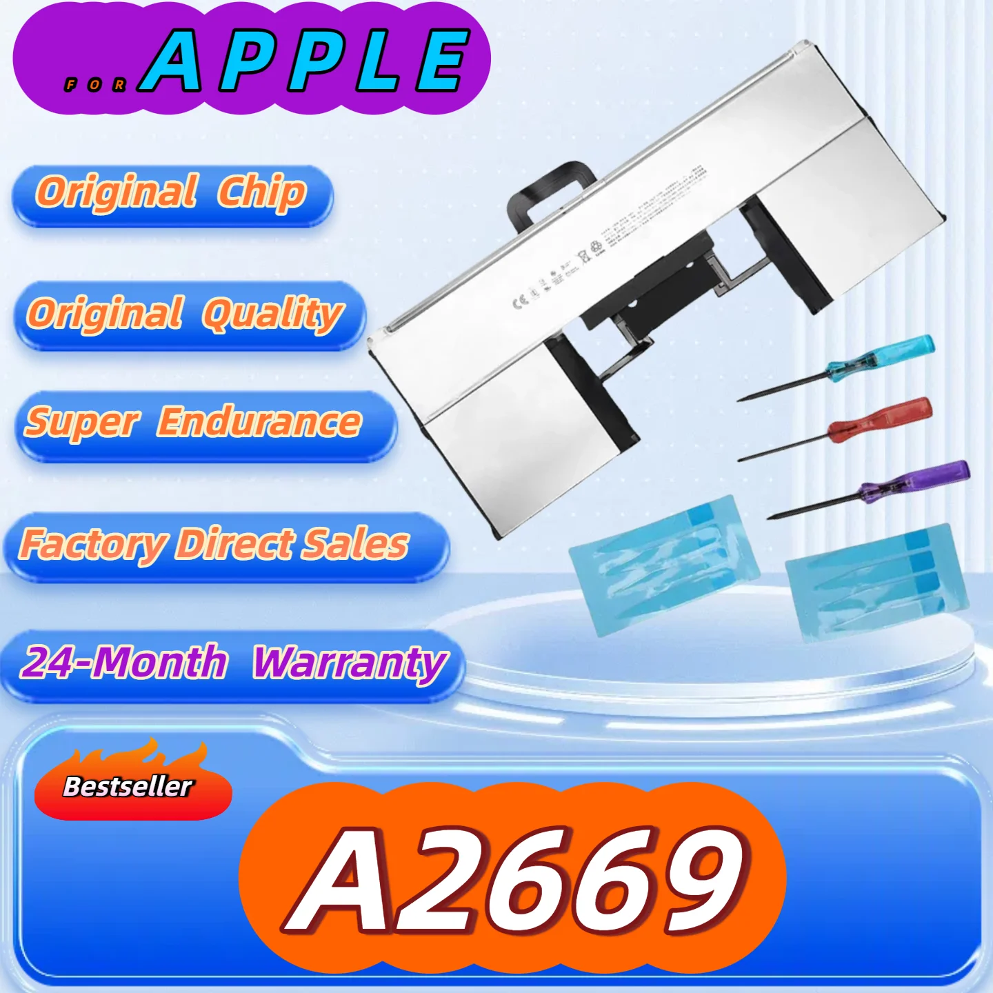 

A2669 11.54V 52.6WH Laptop Battery For Apple MacBook Air 13" M2 A2681 2022 Year 661-26150 Free Tool+24M Warranty
