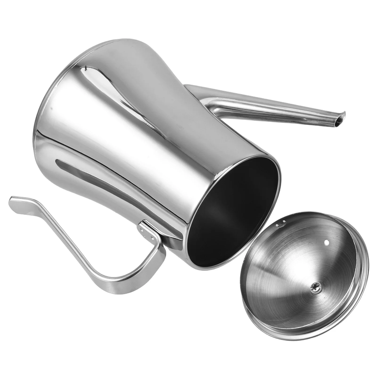 

Stainless Steel Dispenser Non-Drip Spout Kitchen Storage Pot Liquid Container For Cooking Olive Oil Vinegar