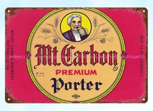 1930s Mount Carbon Beer Brewery Pottsville PA metal tin sign old signs