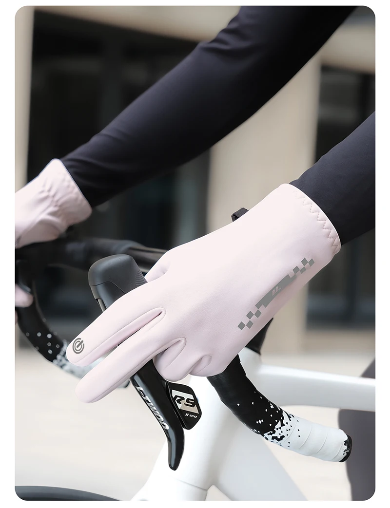 WEST BIKING Winter-Fahrradhandschuhe, Fleece-gefüttert, Touchscreen-fähig, rutschfest, winddicht, für Straßen- und Mountainbikes, für Männer und Frauen, warme Griffhandschuhe – Detail 15