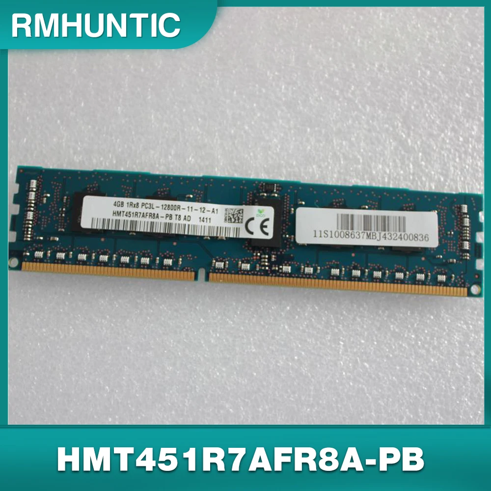 1PCS 4G 1RX8 PC3L-12800R ECC For SKhynix Server Memory HMT451R7AFR8A-PB