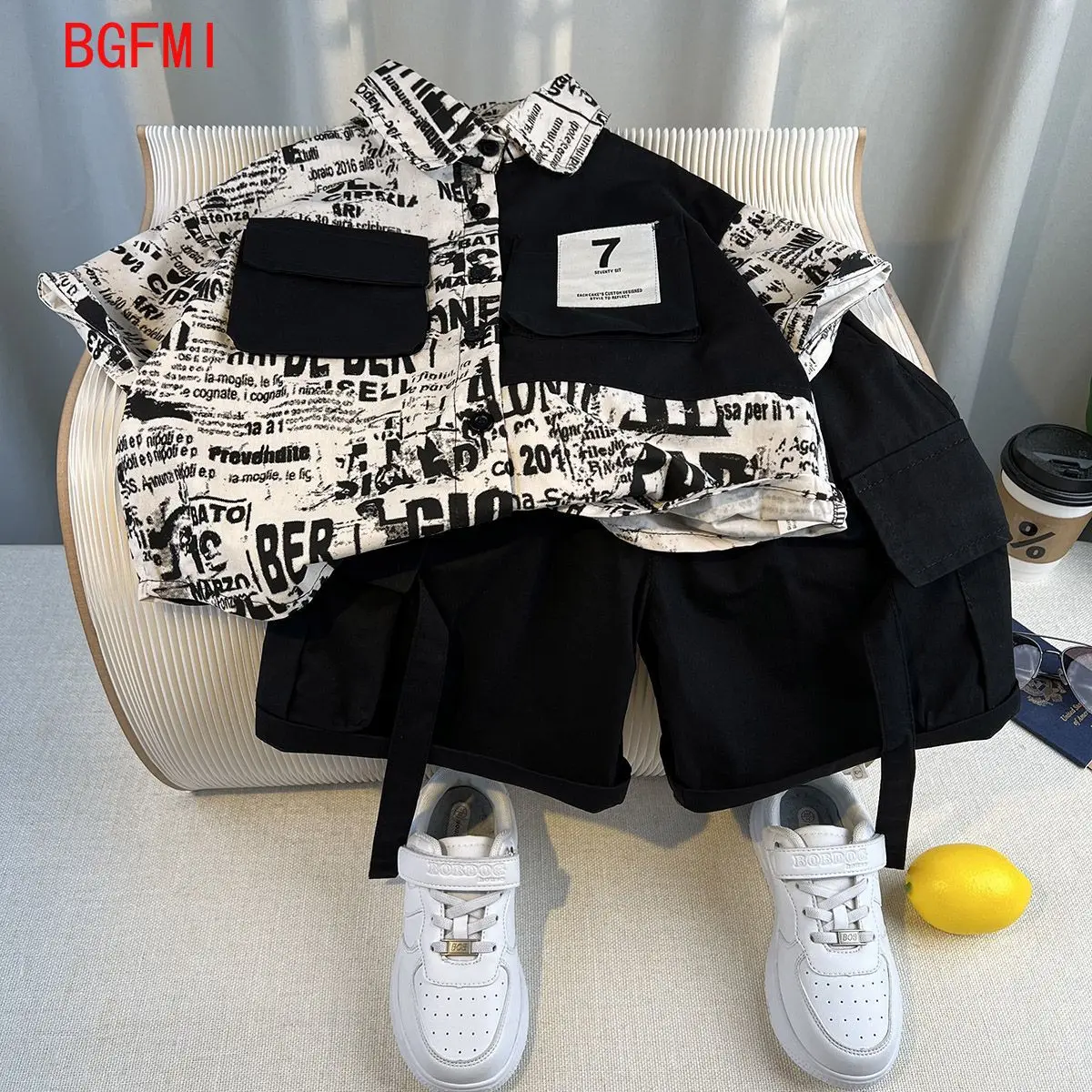 Neue Sommer Kleidung Sets Kinder Mode PATCHWORK Hemd Shorts 2 stücke Set Baby Casual Outfits Anzüge 2-10Y kinder Kostüm