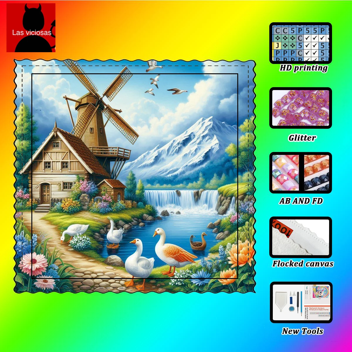 

【Vicious Diamond Art】Quiet home with XC Rhinestone Crystal AB Rhinestone Fairy Dust Rhinestone Perfect Resin Diamond