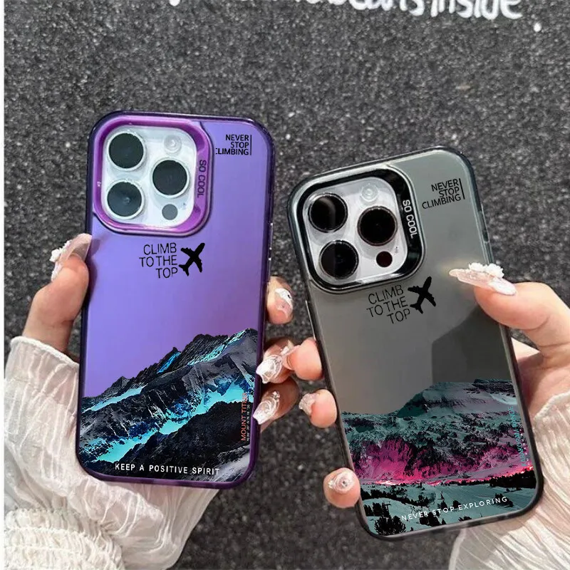 حافظة لهاتف سامسونج جالاكسي S25 S24 S23 S22 S21 S20 Plus Ultra S24FE Note 20 S25 Ultra 5G غطاء جبل الثلج أورورا درع تصفيح