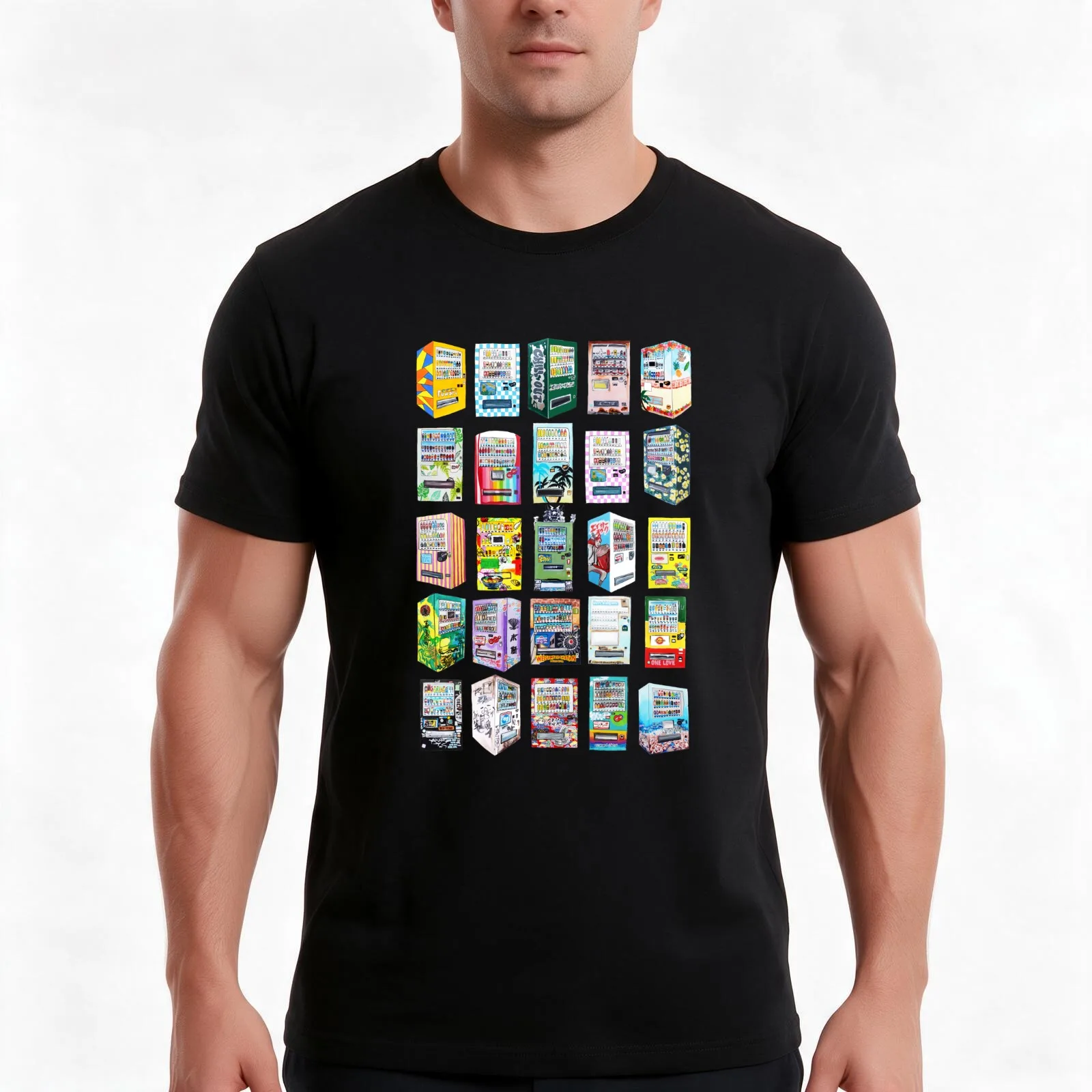 Okinawa Vending Machine Varieties T-Shirt Summer Casual Cotton Tee Oversized Streetwear Tops Vintage Graphic Print