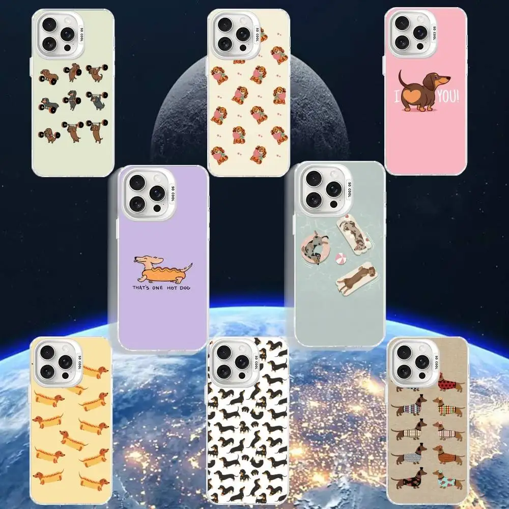 

dachshund Phone Case For iPhone 16,15,14,13,12,11,Mini,Pro,MAX White Matte Shockproof Cover
