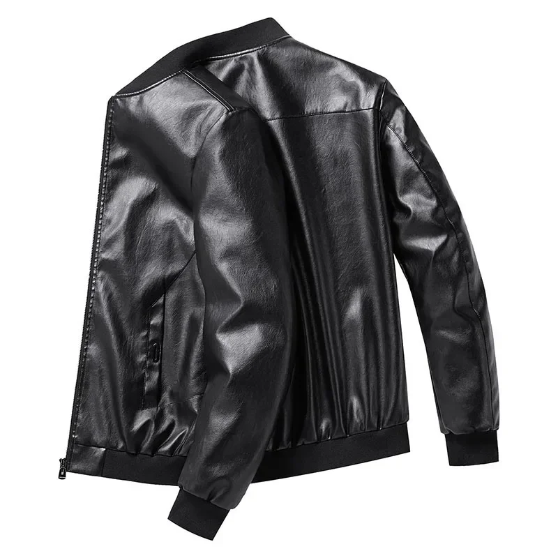 Spring Autumn Men Motorcycle Casual Leather Jacket Mens Faux PU Jacket Man Biker Vintage Fashion Jacket Coats Male Plus Size 8XL